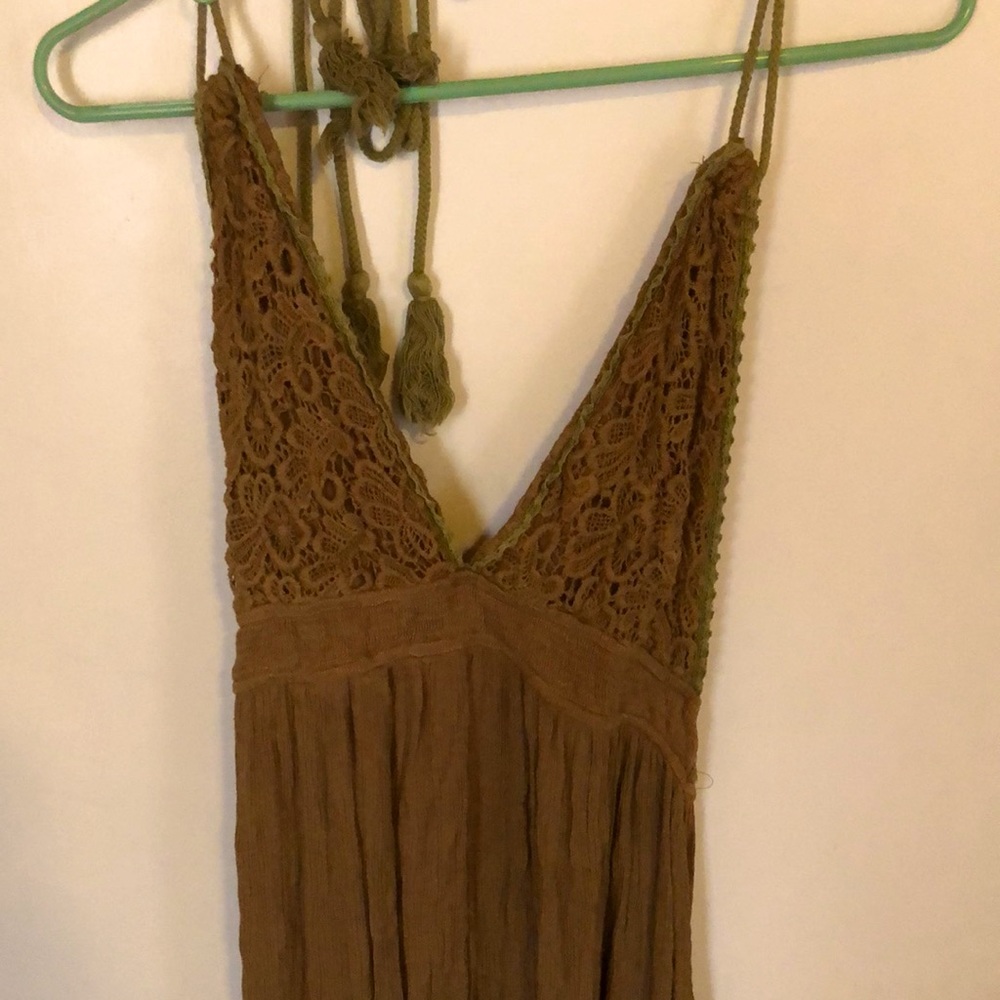 Open back maxi dress with a slit down the middle